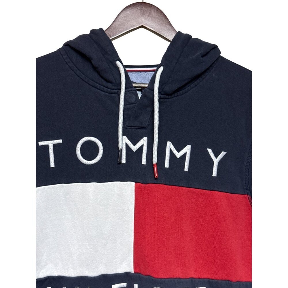 Tommy Hilfiger Quinn Men's Hoodie Sweatshirt Flag Blue Magnetic Close Medium - Picture 2 of 11